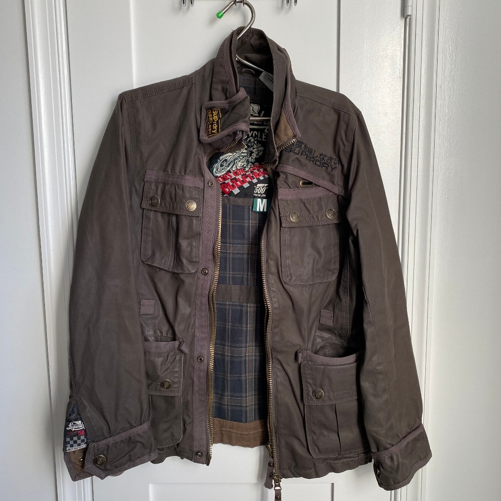 Men's Superdry Waxed Motorcycle Racing Jacket